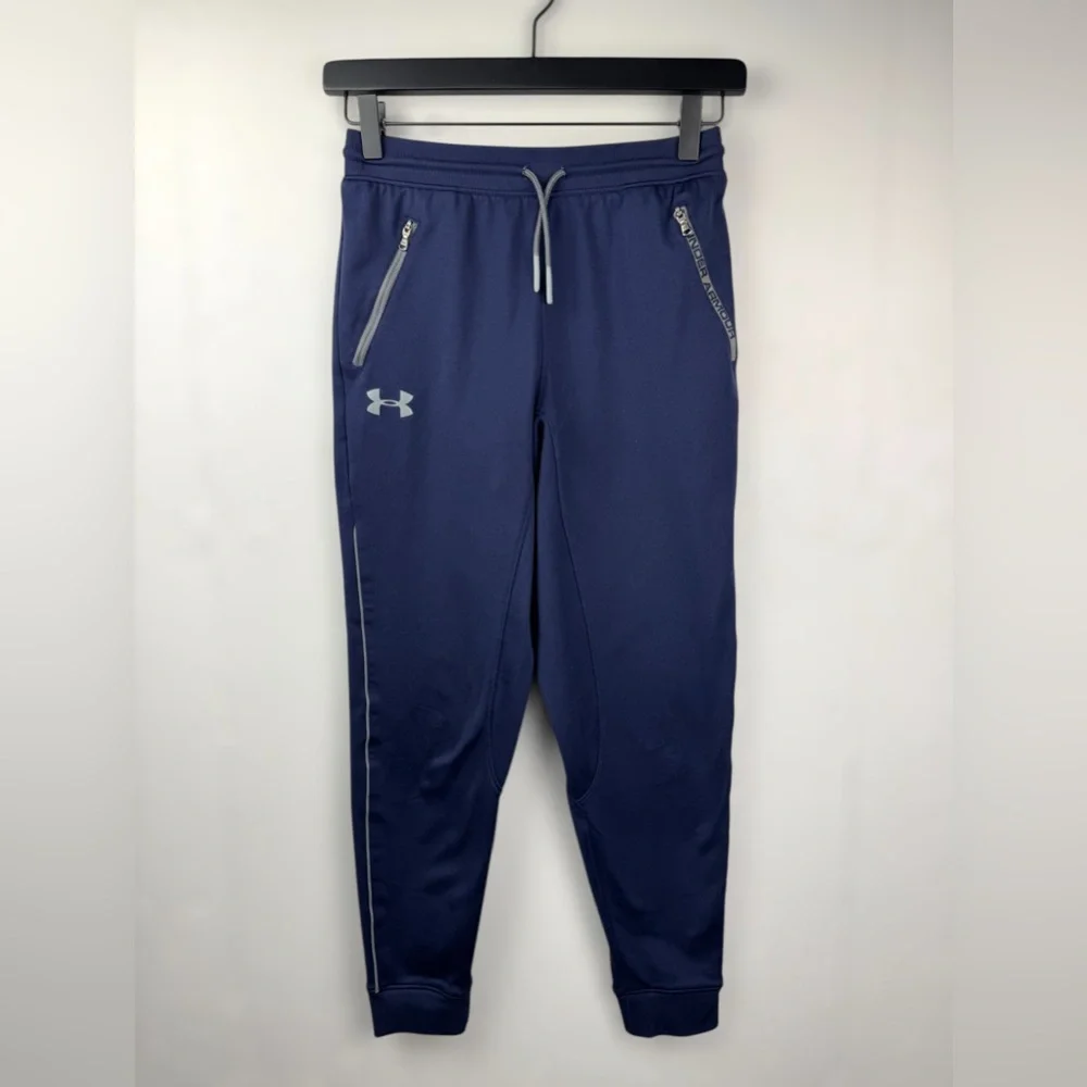 Under Armour Kids Boys Navy Blue Joggers with Gray Details‎ Size Medium